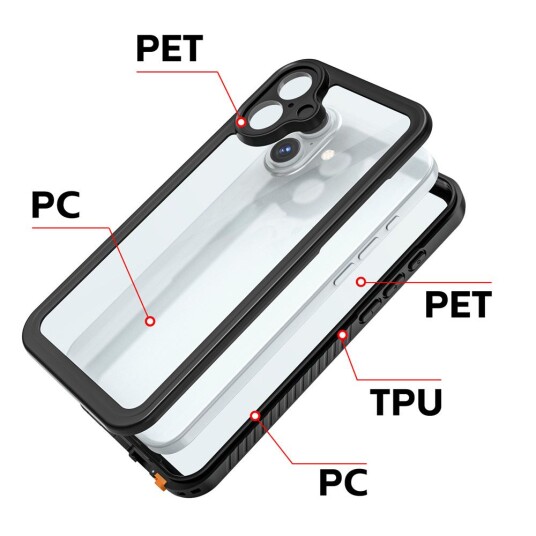 Armor-x Waterproof Case Iphone 16 Sort Armor-x Waterproof Case Iphone 16 Sort