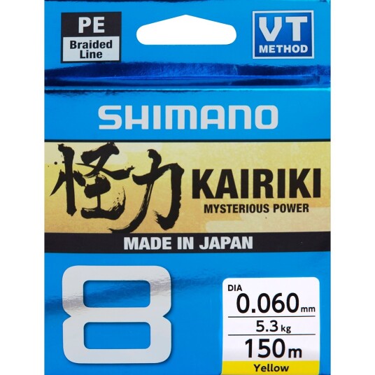 Shimano Braided Line Kairiki 8 150m Yellow Shimano Braided Line Kairiki 8 150m Yellow