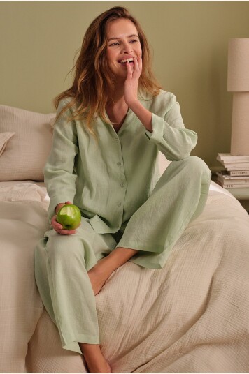 Ellos Home Skjorte Candice Shirt Long Sleeve Grønn
