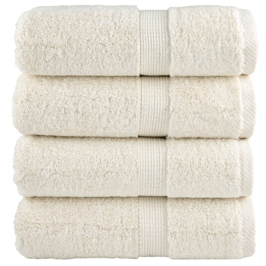 Premium vaskehåndklær SOLUND 4 stk kremfargede 30x30 cm 600 gsm