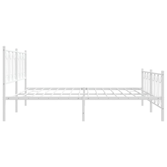 Sengeramme i metall med hode- og fotgavl hvit 193x203 cm 8721102644641 Sengeramme i metall med hode- og fotgavl hvit 193x203 cm 8721102644641