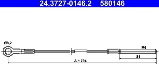 ATE 24.3727 0146.2 Tautrekk håndbremse ATE 24.3727 0146.2 Tautrekk håndbremse
