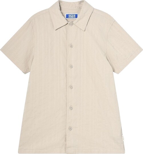 Jack & Jones Junior   Skjorte jorRiviera Texture SS Jnr   Grå