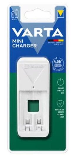 Varta Mini Batterilader med 2 x AA 2100mAh NiMH Hvit