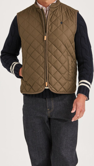 Morris Teddy Quilted Vest - Khaki green - S Morris Teddy Quilted Vest - Khaki green - S