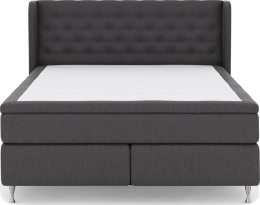 Select No 5 Komplett Sengepakke 180x200 Fast/Medium Watergel Mørkegrå/Sølvben