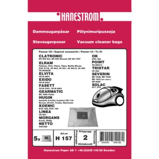 Premium Støvsugerposer syntetfiber 5st. DU12286