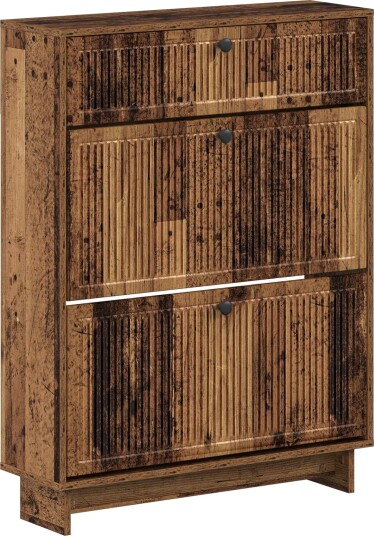 vidaXL Sko Skap EDE 78 x 24 x 103 cm Konstruert tre Gammelt tre