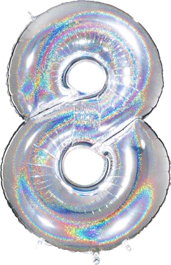 Ballongkungen Tallballong Glitter Sølv Tallet 8 698GHS
