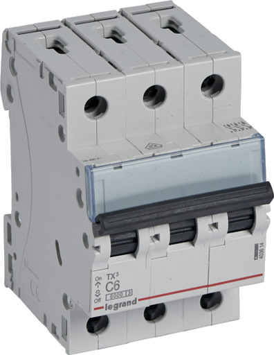 Legrand TX³ MCB automatsikring C6 3P 3M 6/6kA