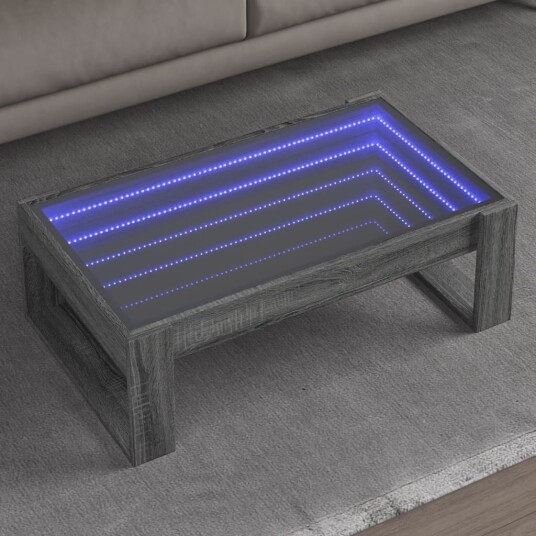  Salongbord med Infinity LED grå sonoma 90x53x30 cm 847642