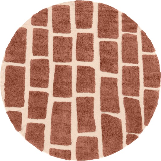 Rundt teppe   Cyrus Natural Cotton Shaggy brun Størrelse: Ø 200 cm