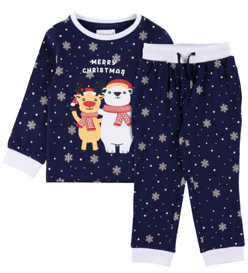 Happy Seasons Best Friends Christmas Pyjamas Kids - Navy - 5-6Y