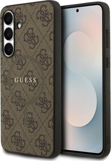 GUESS 4G Ring Classic Logo MagSafe case for Samsung Galaxy S25 FE - brown