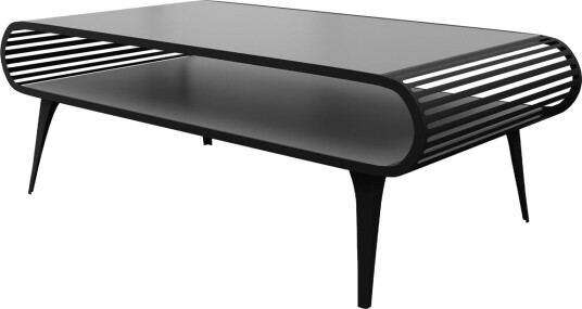 Salvaris Sofabord 120 cm - Svart med grå bordplate
