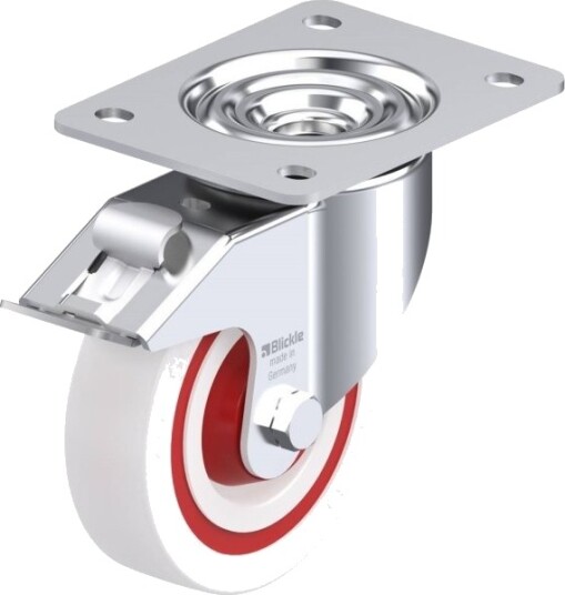 Blickle 624601 Lk-Pow 125Kf-3-Fi Styrehjul Med Brems 125 Mm 220 Kg