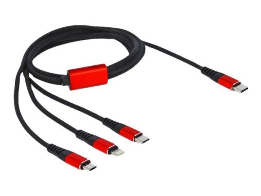 Delock 3 in 1 kun lade-kabel - Lightning / USB 2.0 - 1 m