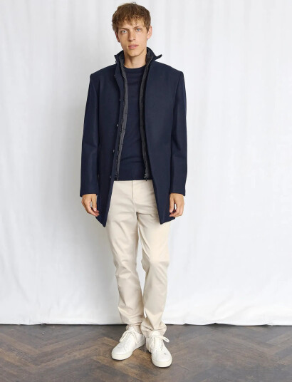 Bruun & Stengade Bs Ontario Slim Fit Coat - Navy - XL