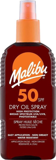 Malibu Dry Oil Spray Solkrem SPF50 200ml med Vitaminer