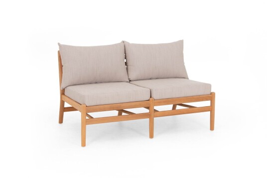 Sunzo Hampton 2-setermodul Teak med beige pute 2020 model år Natur Sunzo Hampton 2-setermodul Teak med beige pute 2020 model år Natur
