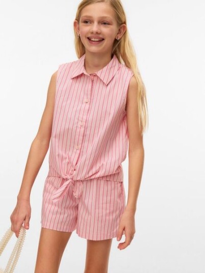 Vero Moda Girl Vmfriba Sl Shirt Wvn Girl Pink 152