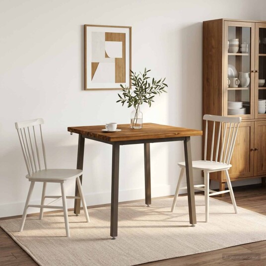 vidaXL 90 x 90 x 75 cm Solid akasietre Naturlig og Kaffe Torget