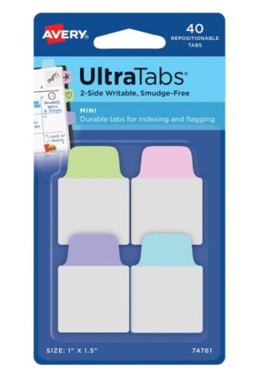 Avery Ultra Tabs Blank Faneindeks Blå Grønn Rosa Lilla Avery Ultra Tabs Blank Faneindeks Blå Grønn Rosa Lilla