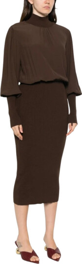 Twinset Dame Kjoler Brun XS,
