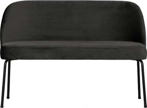 BePureHome Vogue Sofabenk - Sort Velur