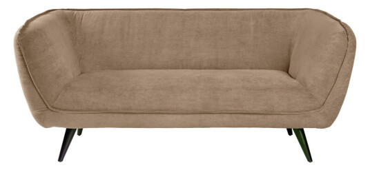 VEGA 3 seters sofa Kelso kordfløyel svarte ben; 183x88x76 cm BxDxH; Sete Gråbrun/taupe Ramme Svart