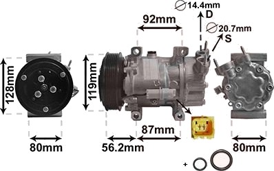 AC-kompressor VAN WEZEL 0900K214
