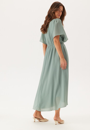 VILA Mirage 2/4 V-Neck Ankle Dress Green Milieu 40