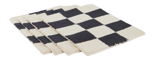Kio CHECK bordbrikke 4-pk Matt sand svart