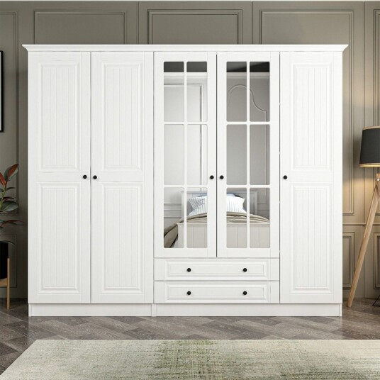 Fruitland Garderobe med Speil - Hvit