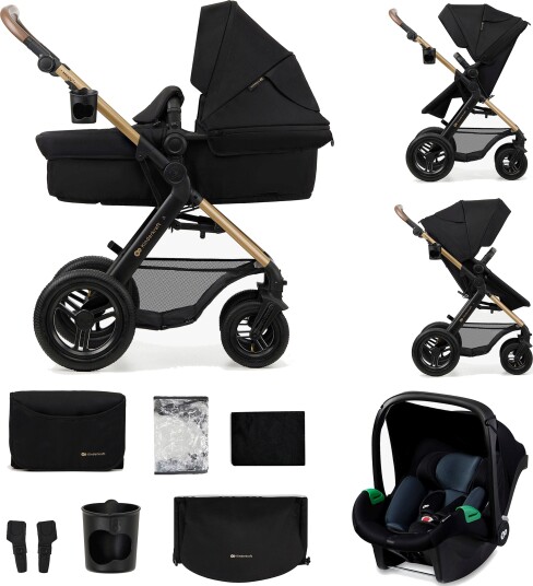Kinderkraft 3 i 1 MOOV 2 Air Pure barnevogn Black