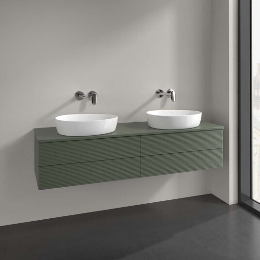 Villeroy & Boch Antao Servantskap med 4 skuffer 160x50x36 cm m/lys Grønn Matt Villeroy & Boch Antao Servantskap med 4 skuffer 160x50x36 cm m/lys Grønn Matt