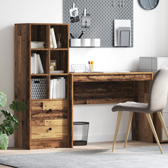 Skrivebord med lagring 2 pcs Gamle tre 100 x 40 x 76 cm