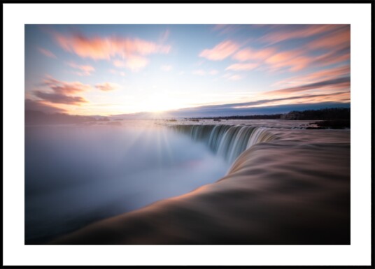 Golden Waterfall Dawn Plakat / 100x150
