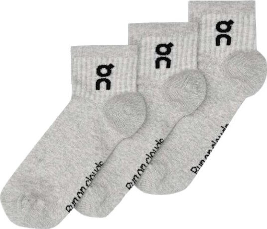 On Logo Sock Mid 3P Unisex Heather Gray 43 46