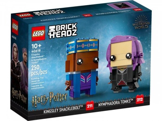 Lego® Brickheadz Harry Potter Kingslis Šeklboltas Ir Nimfadora Tonks 40618 Lego® Brickheadz Harry Potter Kingslis Šeklboltas Ir Nimfadora Tonks 40618