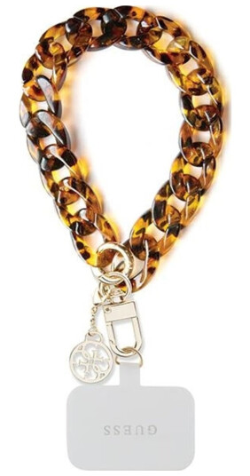Guess Universal Big Hand Strap Akryl 4G Charm - Universell Telefonstropp (Brun) Guess Universal Big Hand Strap Akryl 4G Charm - Universell Telefonstropp (Brun)