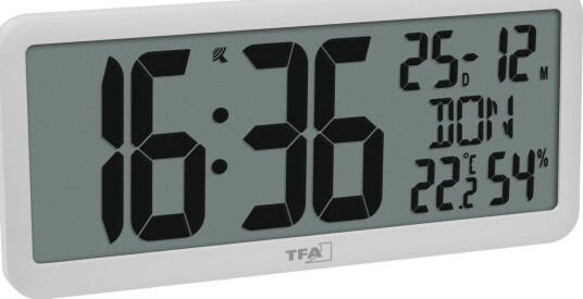 TFA 60.4525.02 Digital Vekkerklokke - Hvit