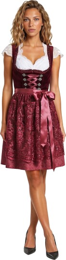 Thetru B.v. Oktoberfest Dirndl Jula Vinrød Deluxe Kostyme 36 4642-0800-0036 Thetru B.v. Oktoberfest Dirndl Jula Vinrød Deluxe Kostyme 36 4642-0800-0036