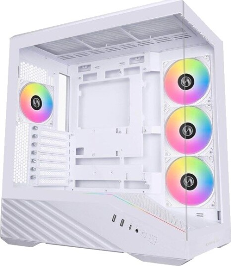 Lian Li V100 Mid Tower Kabinett med 4x ARGB Vifter - Hvit
