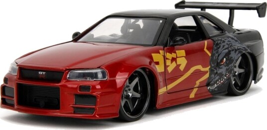 Jada Toys Godzilla Nissan Skyline GT R R34 Modellbil i Metall 1:24