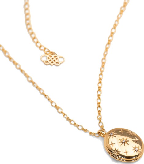 Lily and Rose Celestial necklace charm - Crystal gold