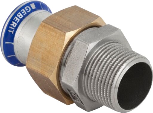 22mm x 1/2" unionsmuffe/nipp Mapress RF/messing