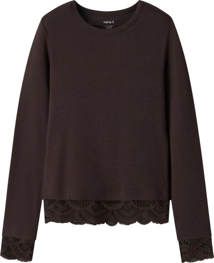Name It Genser - Slim - NkfRosima - Chocolate Plum - Name It - 6 år (116) - Genser - Brun