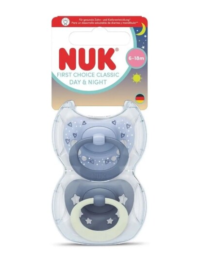 Nuk First Choice Classic Day & Night Blue Size 6 18 Months Nuk First Choice Classic Day & Night Blue Size 6 18 Months