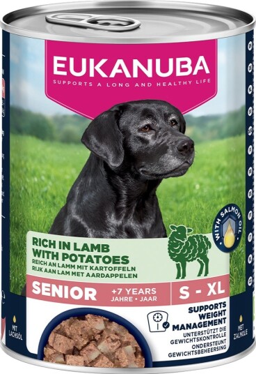 Eukanuba Våtfôr Senior Rik På Med Poteter Sparepakke Lam 48 X 400 G